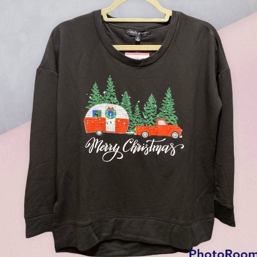 State of Mine sweatshirt pullover Christmas design long sleeve size small NWT